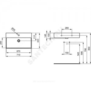 Умывальник подвесной STRADA 71 Ideal Standard K078201