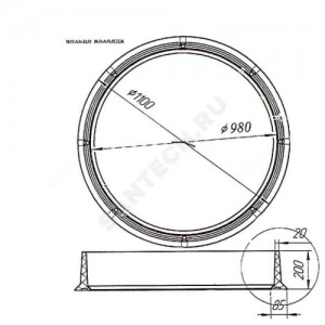 Кольцо полимер для колодца (Дн 1110) круглое h=200-210мм m=40кг 250кН Сантехкомплект