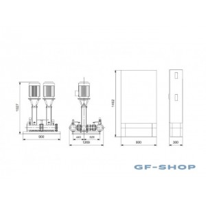 Установка повышения давления Grundfos HYDRO MX 1/1 2CR15-5