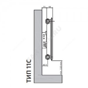 Радиатор стальной панельный Compact C тип 11 500х1000 Qну=1192 Вт бок/п RAL 9016 (белый) Heaton Plus