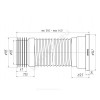 Гофра для унитаза армированная 110мм L=280-540мм для чугунных труб АНИ Пласт K528