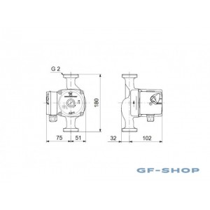 Насос циркуляционный Grundfos UPS 32-60 180 с гайками