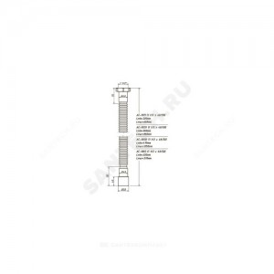 Гофра с гайкой 1 1/2"x40/50 L=470-1250мм Орио АС-10132