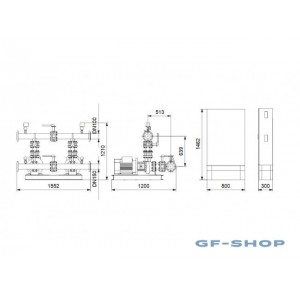 Установка повышения давления Grundfos HYDRO MX 1/1 NB80-160/161