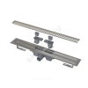 Лоток душевой с гидрозатвором+механический сухой затвор Дн 50 решетка нержавеющая сталь, глянец 550х60 горизонтальный выпуск Alca Plast APZ1SMART-LINE-550