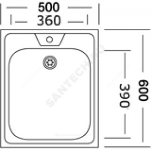 Мойка накладная 500х600 сталь нержавеющая AISI 201 без сифона Владикс V-204