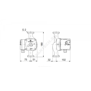 Насос циркуляционный с мокрым ротором UPS 32-60 PN10 1х230В/50 Гц в/к с гайками Grundfos 96281496