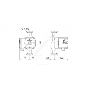 Насос циркуляционный с мокрым ротором UPS 25-40 PN10 1х230В/50 Гц в/к с гайками Grundfos 96281375