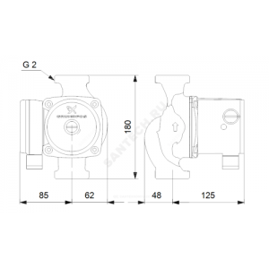 Насос циркуляционный с мокрым ротором UPS 32-80 PN10 1х230В/50 Гц в/к с гайками Grundfos 95906443