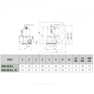 Насос дренажный NOVA 300 MA 40th 05H05 MH DAB 60198213H