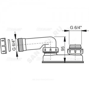 Сифон для ванны плоский Alca Plast A53-6/4"