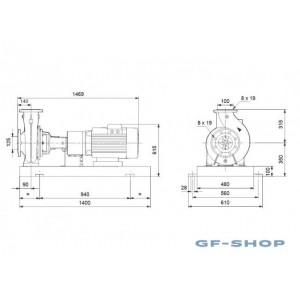 Насос консольный центробежный Grundfos NK 100-315/312 A2-F-A-E-BAQE