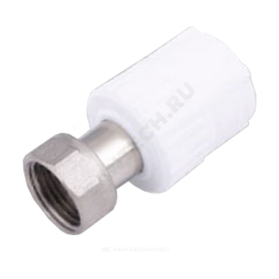 Муфта PP-R комбинированная белая с накидной гайкой Дн 20х3/4" VALFEX 10139120