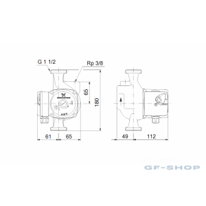 Насос циркуляционный Grundfos UPS 25-30 A 180 1x230V 50Hz 9H