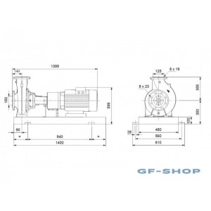 Насос консольный центробежный Grundfos NK 125-250/236 A2-F-A-E-BAQE 15 kw