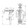 Арматура для бачка сливная/наливная боковое подключение кнопка хром 2/реж Alca Plast SA08K 1/2" CHROM