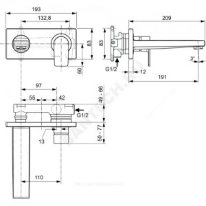 Смеситель для умывальника EDGE одноручный Ideal Standard A7116AA