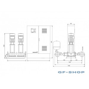 Установка повышения давления Grundfos HYDRO MPC-F 2CR90-3