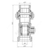 Узел нижнего подключения раздельный Ду 15 Ру10 1/2"x3/4"ЕК прямой Ogint