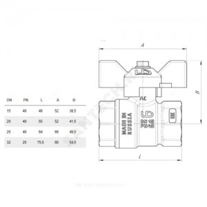 Кран шаровой латунь никель газ Pride Ду 15 Ру40 ВР полнопроходной бабочка аналог 11б27п LD 47.15.В-В.Б .