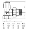 Клапан запорный для радиатора Ду 15 Ру10 ВР угловой Ogint