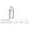 Бобышка сталь нерж №3 БП-БТ-55 для термометра G1/2" L=55мм Росма 00000024759