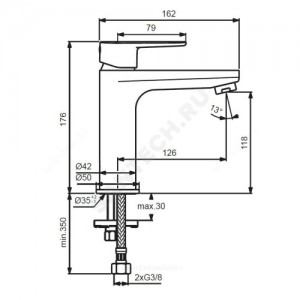 Смеситель для умывальника CERAFINE O одноручный Ideal Standard BC554AA