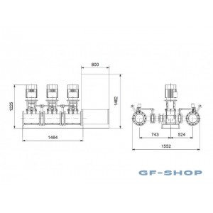 Установка повышения давления Grundfos HYDRO MX 2/1 3CR64-2