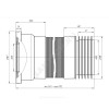 Гофра для унитаза 110мм L=340-870мм для чугунных труб АНИ Пласт К728R