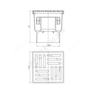 Трап нерегулируемый с "сухим" затвором Дн 110 с нержавеющей решёткой 150х150мм вертикальный выпуск АНИ Пласт TQ1212