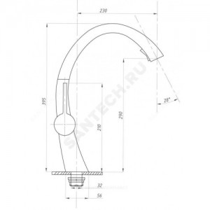 Смеситель для кухонной мойки серия STEEL BLACK БРОНЗА ПСМ 301-9 ручка сбоку одноручный с выдвижным изливом Профсан PSM-301-9