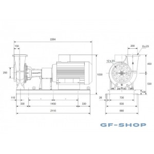 Насос консольный центробежный Grundfos NK 200-450/415 A2-F-A-E-BAQE