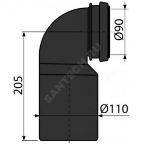 Отвод для инсталляции 90/110 Alca Plast M906