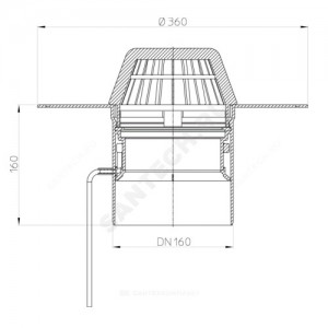 Воронка кровельная HL62.1P с вертикальным выпуском PP Дн 160 с листвоуловителем, электрообогревом, теплоизоляцией HL HL62.1P/5