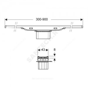 Дренажный канал CleanLine20 L=30-90см Geberit 154.450.KS.1