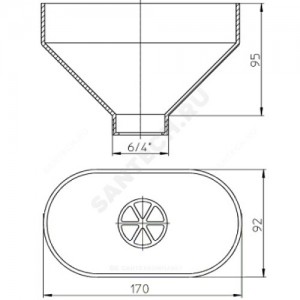 Воронка для отвода конденсата HL20 ПП 1 1/2" D=170х92мм капельная HL