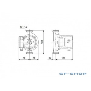 Насос циркуляционный Grundfos UPS 25-125 180