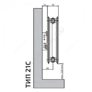 Радиатор стальной панельный Compact C тип 21 500х1100 Qну=1908 Вт бок/п RAL 9016 (белый) Heaton Plus