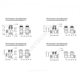 Узел нижнего подключения RLV-K Ду 20 Ру10 3/4"ЕКx3/4"ЕК прямой Danfoss 003L0281