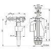 Арматура для бачка сливная/наливная боковое подключение кнопка хром 2/реж Alca Plast SA08AK 1/2" CHROM