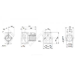 Насос циркуляционный с мокрым ротором UPS 50-120 F PN6/10 1х230В/50 Гц Grundfos 96402101