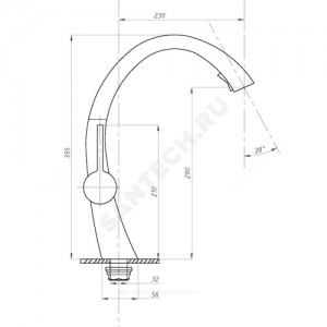 Смеситель для кухонной мойки серия STEEL ПСМ 300-9 ручка сбоку одноручный с выдвижным изливом Профсан PSM-300-9