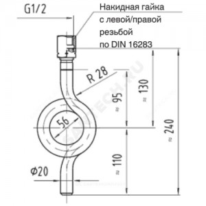 Устройство отборное сталь 910.15 прямое G1/2" ВР/под приварку Wika 9091211