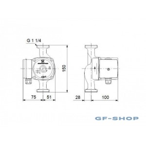 Насос циркуляционный Grundfos UP 20-30 NK 150