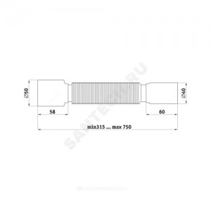 Гофра 40х50 L=305-715мм АНИ Пласт К405