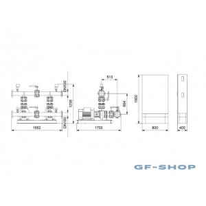 Установка повышения давления Grundfos HYDRO MX 1/1 NB80-200/222