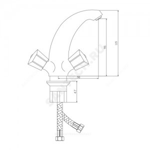 Смеситель для умывальника серия Город Е-серия двуручный Славен СЛ-ДВ-Е10